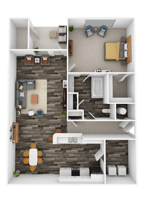 St. Ives Crossing Apartments in Stockbridge, GA photo of 1 Bed - 1 Bath, 853 sq ft floorplan